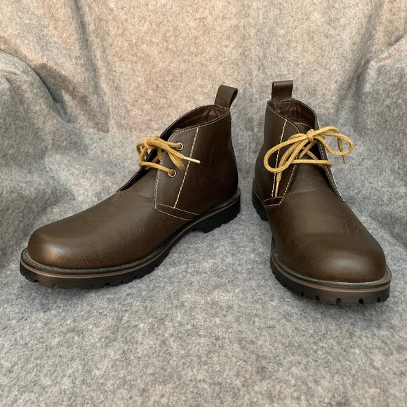 Tommy Hilfiger Men's Lace Up Casual Dress Brown Ankle Boots - Picture 2 of 12